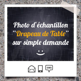 Création et impression de Mini Drapeau de Table Publicitaire Personnalisé, Forme Rectangle, Aile ou Ronde
