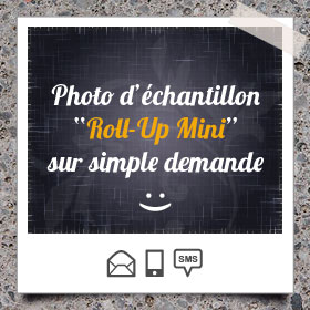 Création et impression de Mini Roll-Up Structure Aluminium, PLV Ultra Compacte et économique, Format A4 et A3