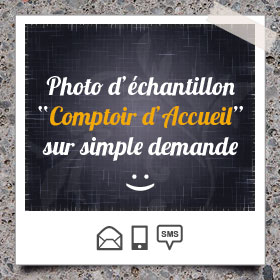 Création et impression de Comptoir d'Accueil en Carton Alvéolaire, Solide, Léger, Facile et Rapide à monter